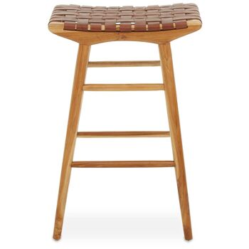 Kendari Light Brown Leather Stool 1