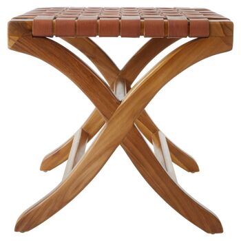 Kendari Stool  with Brown Cow Leather Strap 4