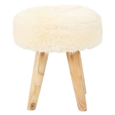 Kendari Stool  with Dual Tone Faux Fur