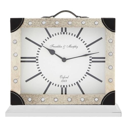 Kensington Townhouse Cowhide Mantle Clock