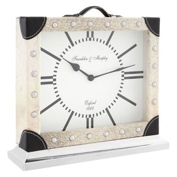 Kensington Townhouse Cowhide Mantle Clock 2