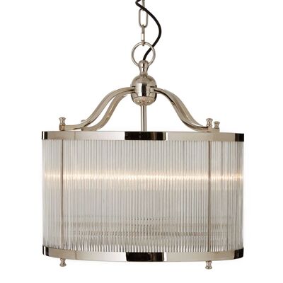 Kensington Townhouse Glass Nickel Pendant