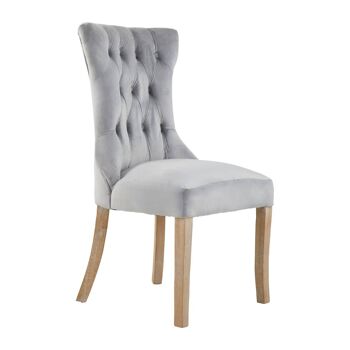 Kensington Townhouse Grey Buttoned Dining Chair 1