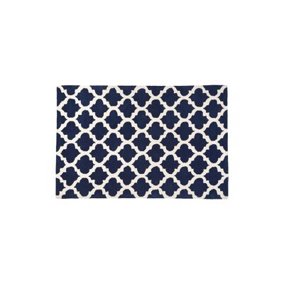 Kensington Townhouse Navy Blue and White Rug