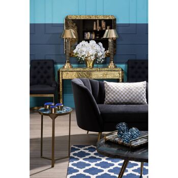 Kensington Townhouse Navy Blue and White Rug 3