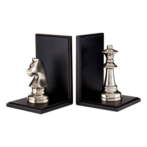 Kensington Townhouse Silver Chess Piece Bookends