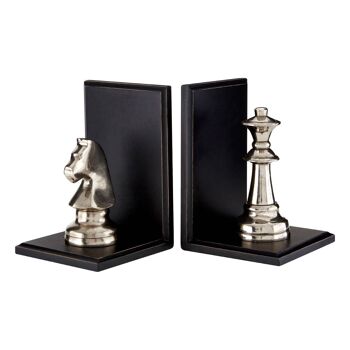 Kensington Townhouse Silver Chess Piece Bookends 1
