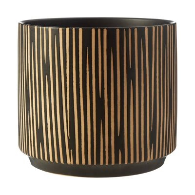 Kiso Small Black and Cream Finish Planter