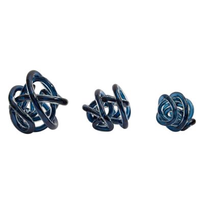 Knot Decor Blue Glass Ornament