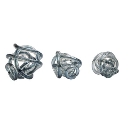 Knot Decor Grey Glass Ornament