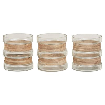 Kuta Set of 3 Natural Tealight Holders