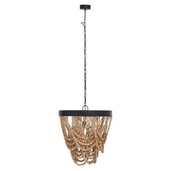 Lapiz Wood Bead Chandelier 2