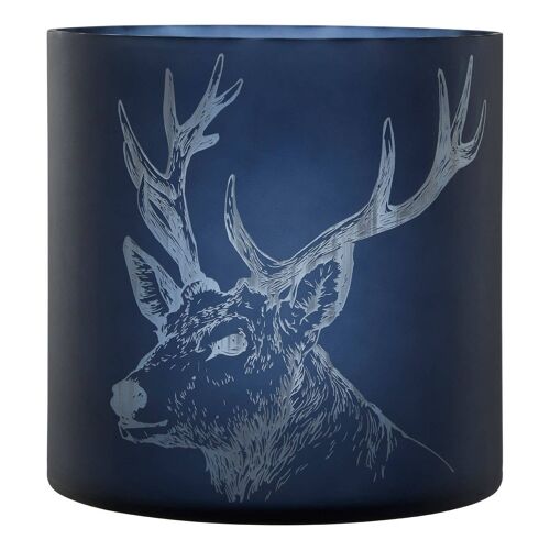 Large Blue Stag Candle Holder