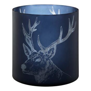 Large Blue Stag Candle Holder 2