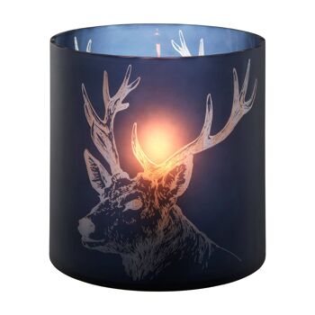 Large Blue Stag Candle Holder 3