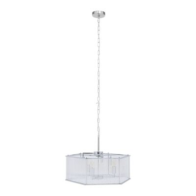 Lerci 6 Light Hexagonal Chrome Pendant Light