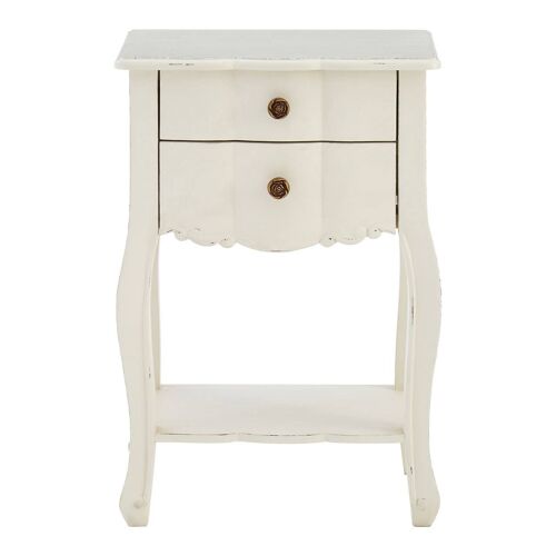 Loire 2 Drawer White Bedside Table