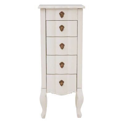 Loire 5 Drawer Small Chest White