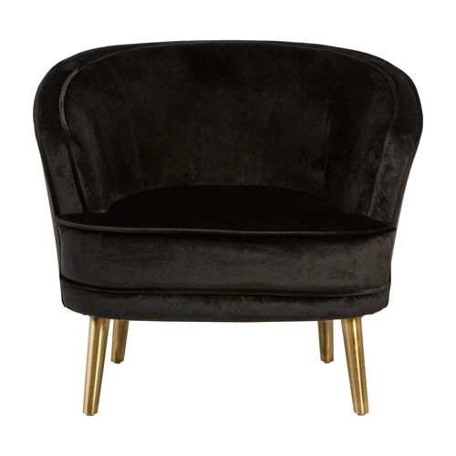 Louxor Black Velvet Round Chair