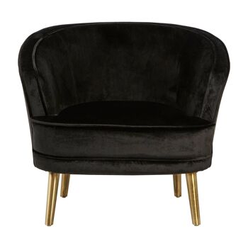 Louxor Black Velvet Round Chair 1