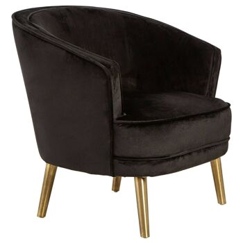 Louxor Black Velvet Round Chair 2