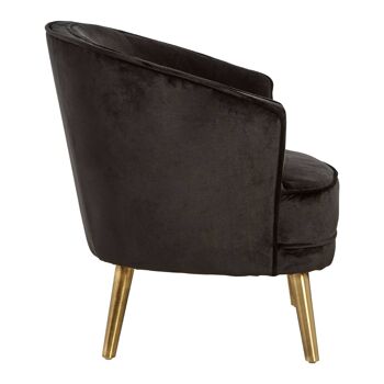 Louxor Black Velvet Round Chair 3