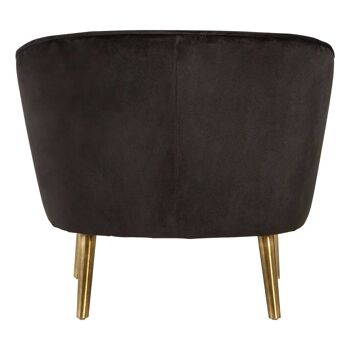 Louxor Black Velvet Round Chair 4