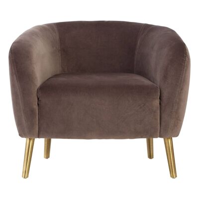 Louxor Grey Velvet Round Armchair