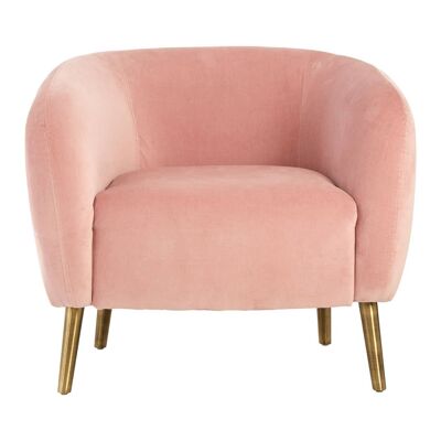 Louxor Pink Velvet Round Armchair