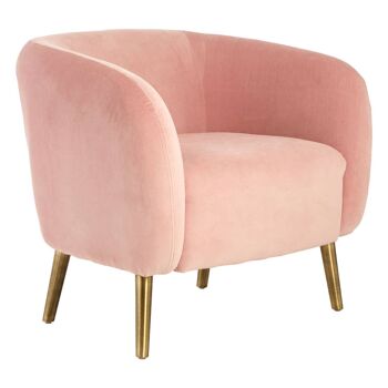 Louxor Pink Velvet Round Armchair 2