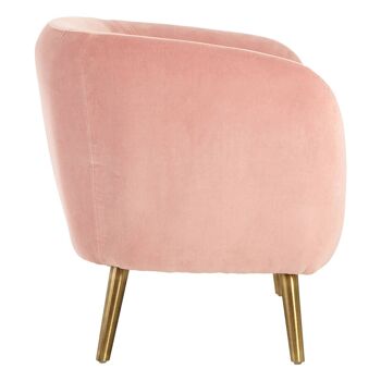 Louxor Pink Velvet Round Armchair 3
