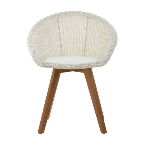 Lovina White Faux Fur Rattan Chair