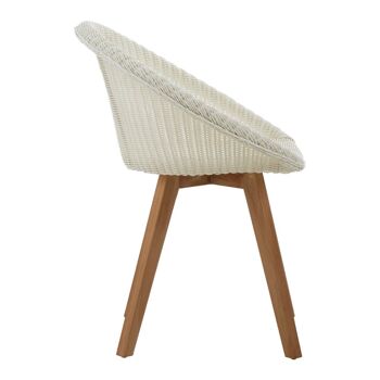 Lovina White Faux Fur Rattan Chair 3