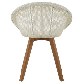 Lovina White Faux Fur Rattan Chair 4