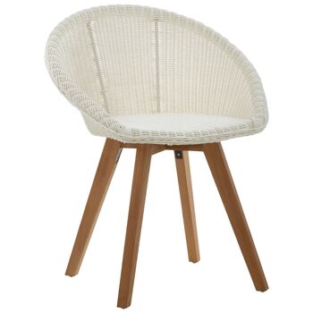 Lovina White Faux Fur Rattan Chair 6