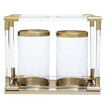 Lucita Double Gold Steel And Acrylic Lantern 1