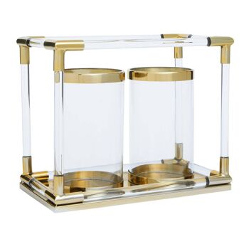 Lucita Double Gold Steel And Acrylic Lantern 2