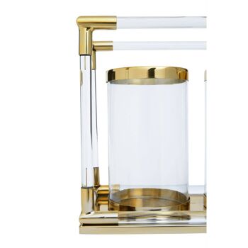 Lucita Double Gold Steel And Acrylic Lantern 4