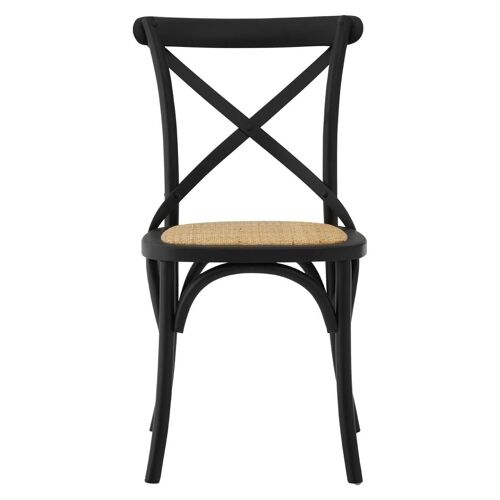 Lyon Black Oak Wood Chair Weave Seat