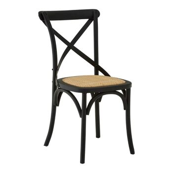 Lyon Black Oak Wood Chair Weave Seat 2