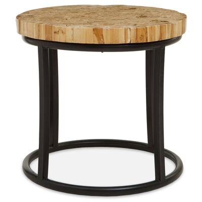 Malang Round Table with Iron Frame