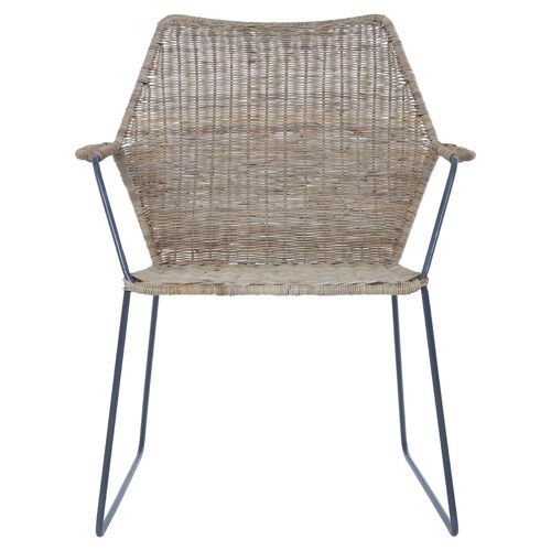 Manado Angled Design Natural Rattan Chair