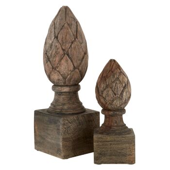 Mango Wood Small Wooden Artichoke 1