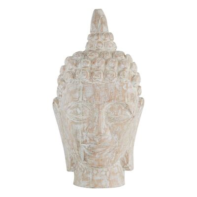 Mango Wood White Wash Buddha Head