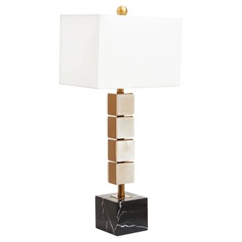Marmo White Fabric Shade Table Lamp 2