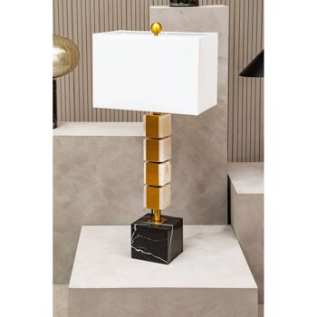 Marmo White Fabric Shade Table Lamp 4