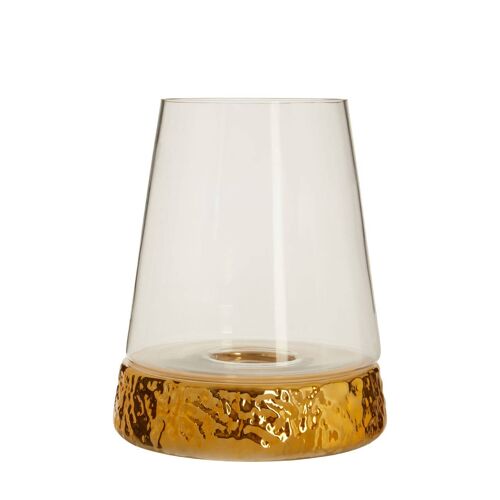 Martele Large Hurricane Gold Candle Holder