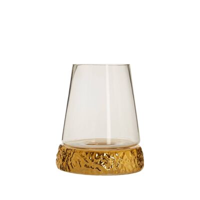 Martele Small Hurricane Gold Candle Holder