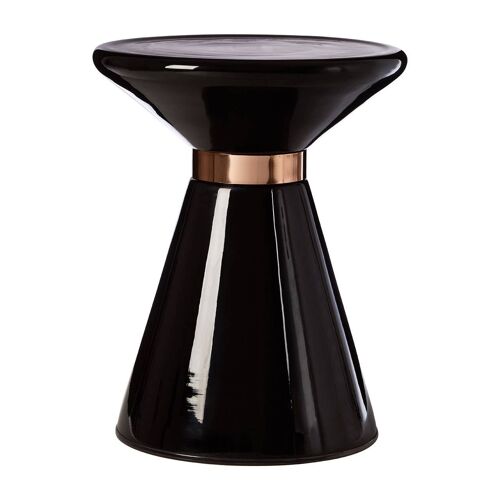 Martini Black Glass / Copper Finish Side Table