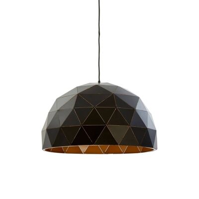 Mateo Large Black and Copper Dome Pendant Light